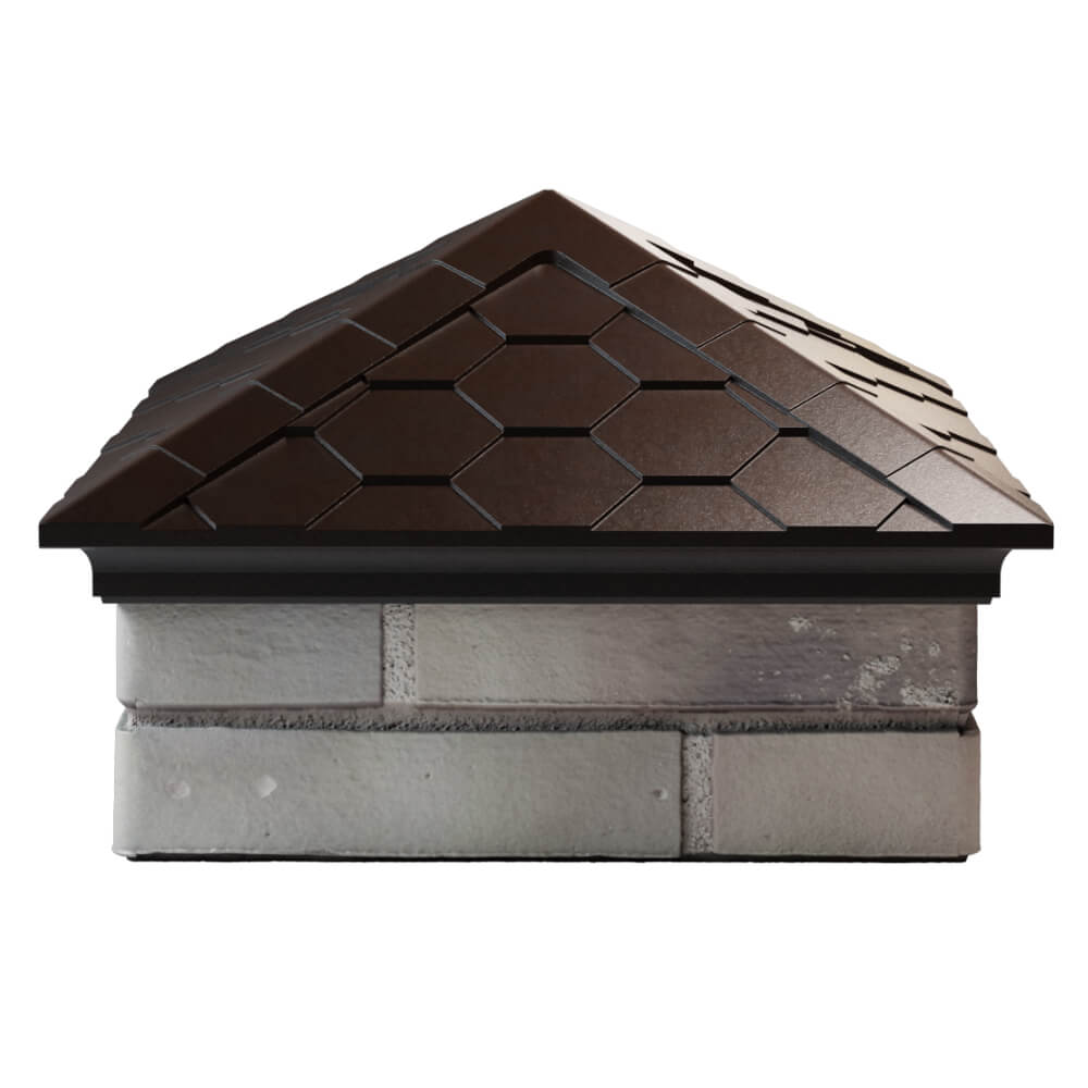 Колпак Zking Эверест Коричневый на столб 1.5х1.5 кирпича (390х390мм) Бузулук фото
