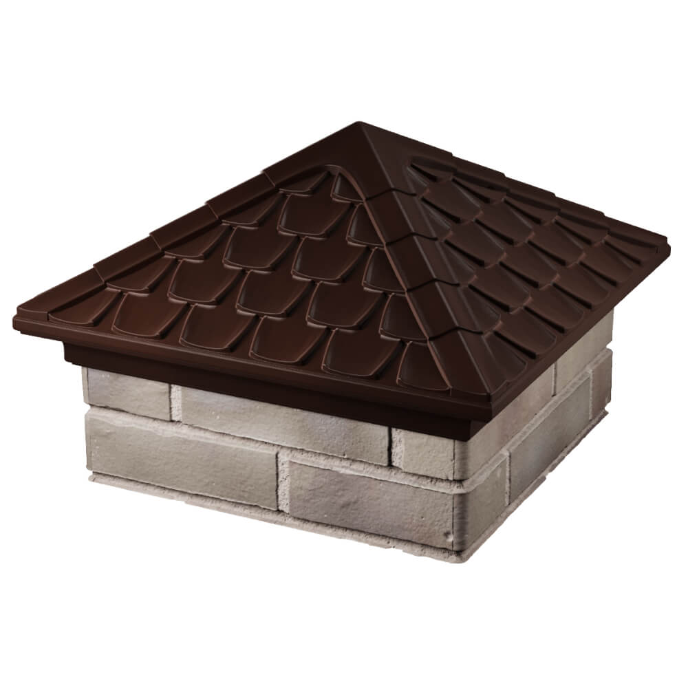 Колпак Zking Эльбрус Коричневый на столб 1.5х1.5 кирпича (385х385мм) в Бузулуке фото