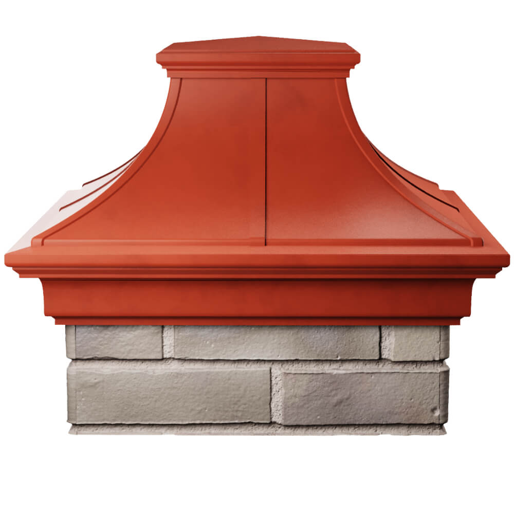 Колпак Zking Монблан Премиум Красный на столб 1.5х1.5 кирпича (385х385мм) Бузулук фото