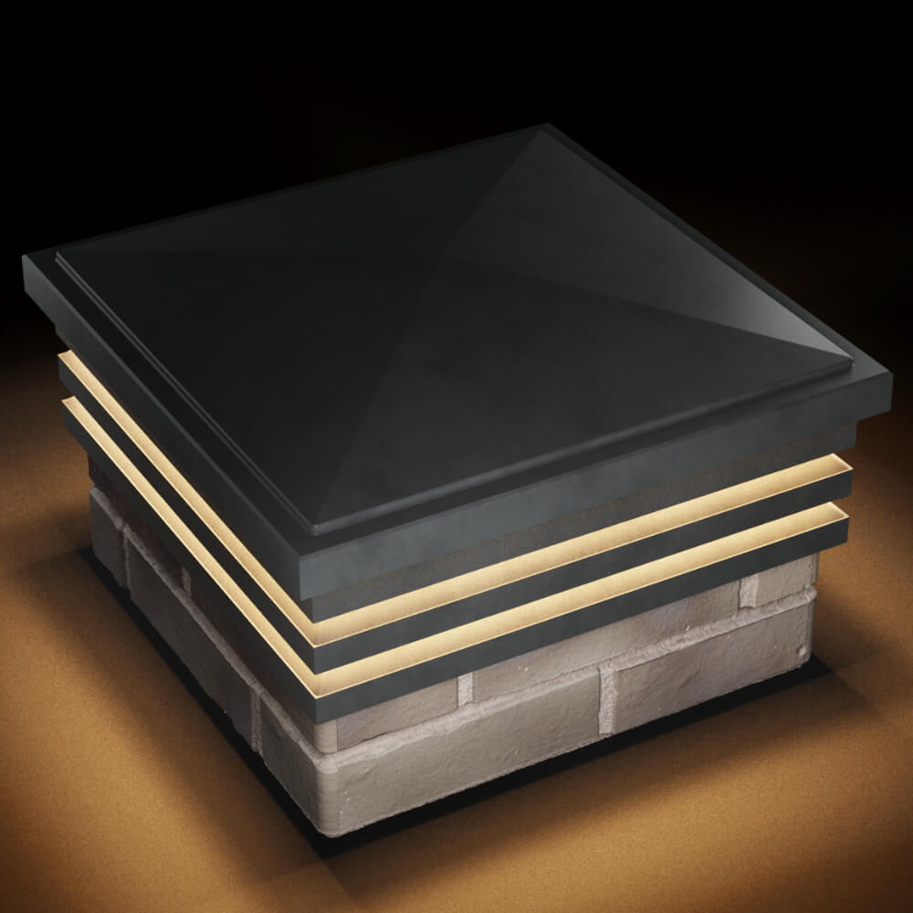 Колпак Zking Бона ХайТек Серый на столб 1.5х1.5 кирпича (385х385мм) с подсветкой в Бузулуке фото