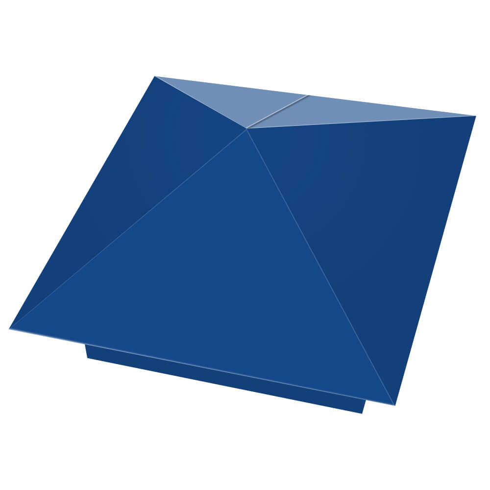 Колпак металлический 390х390мм RAL5005 Синий Сигнал заборный Бузулук фото