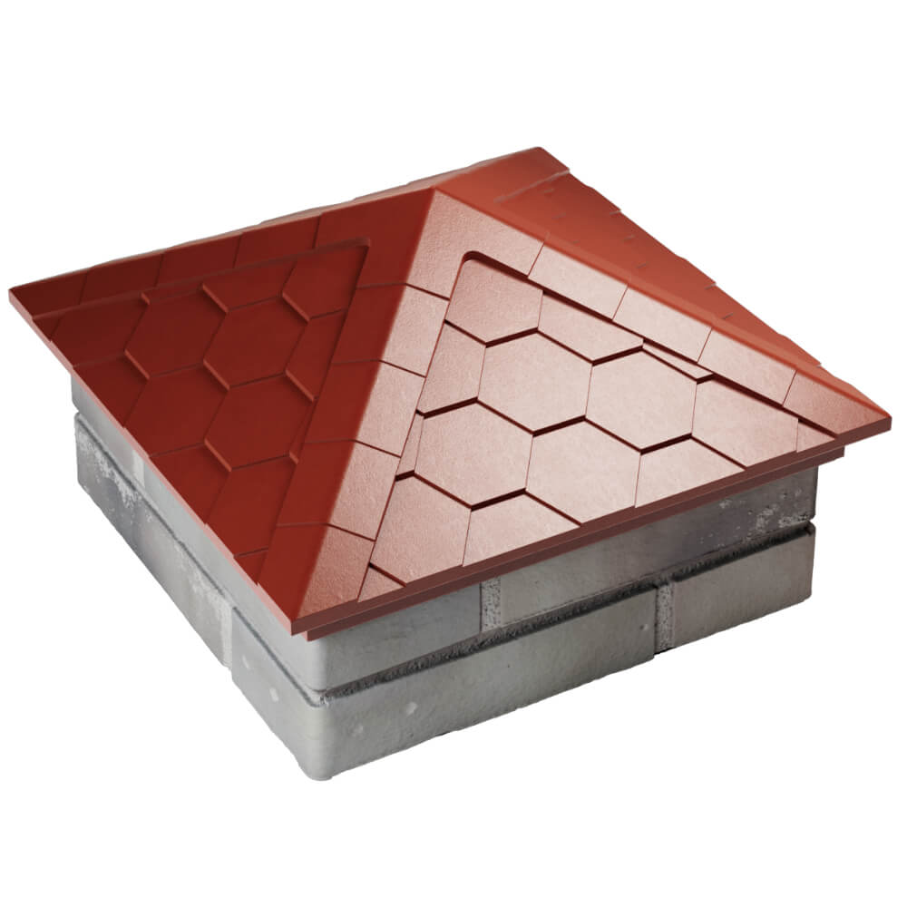 Колпак Zking Эверест Красный на столб 1.5х1.5 кирпича (390х390мм) в Бузулуке фото