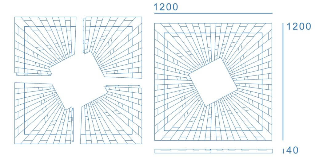 Приствольная решетка для дерева ZKING ATMOSPHERE 1.2х1.2м Зеленая