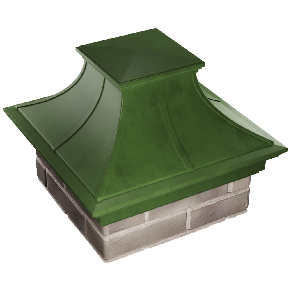 Колпак Zking Монблан Премиум Зеленый на столб 1.5х1.5 кирпича (385х385мм) в Бузулуке фото