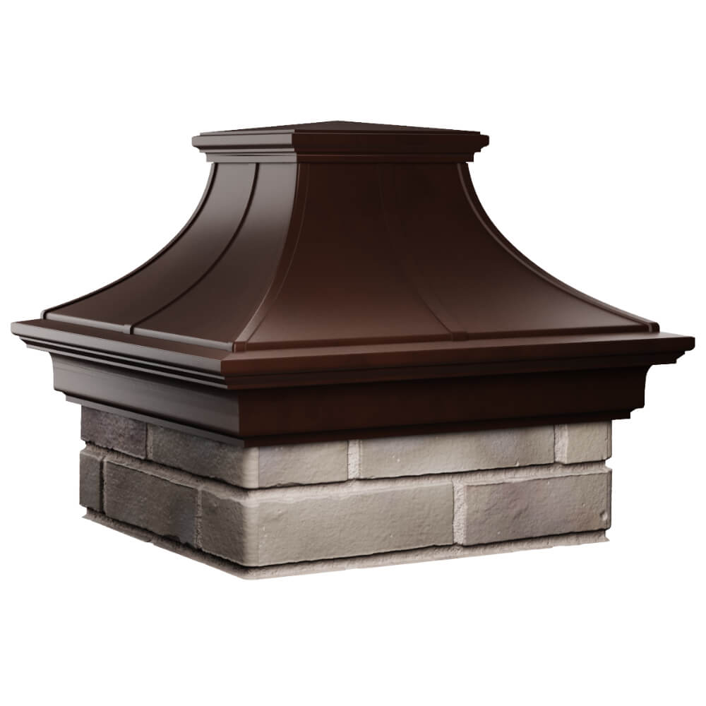 Колпак Zking Монблан Премиум Коричневый на столб 1.5х1.5 кирпича (385х385мм) в Бузулуке фото