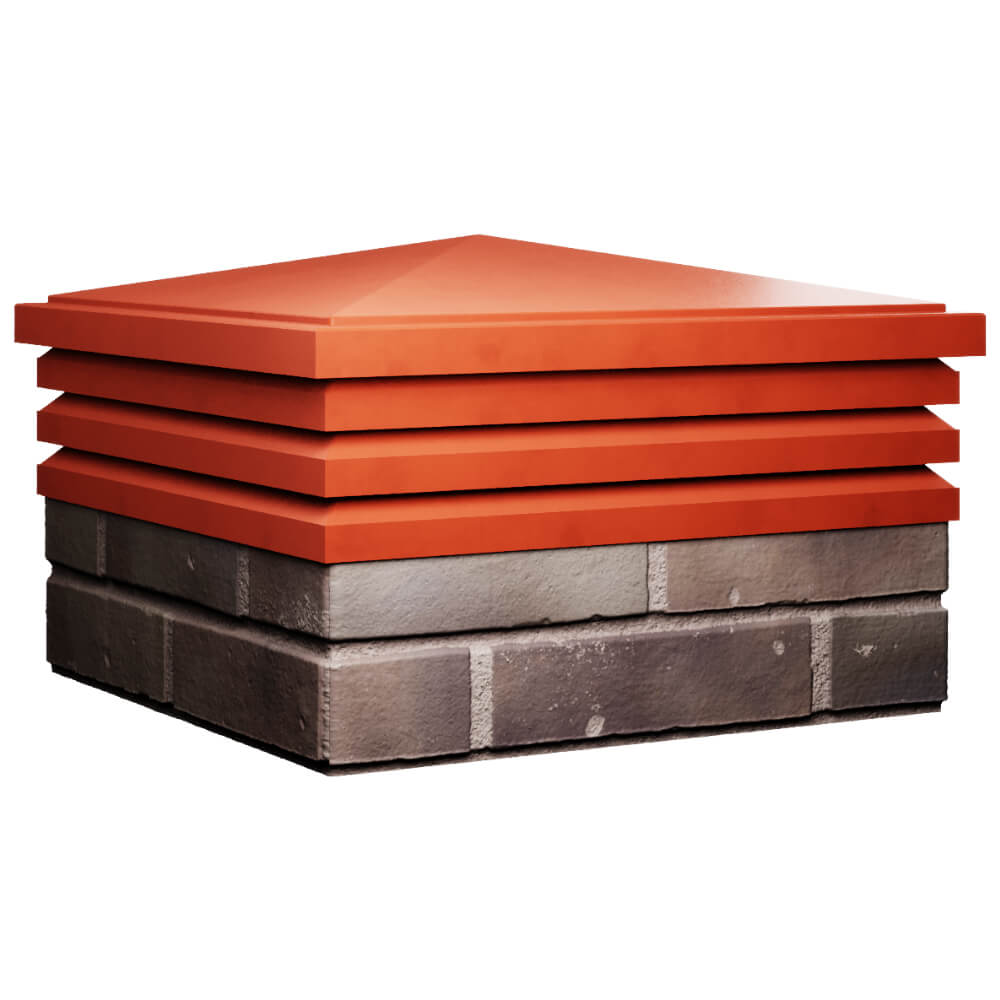 Колпак Zking Бона ХайТек Красный на столб 2х2 кирпича (513х513мм) в Бузулуке фото