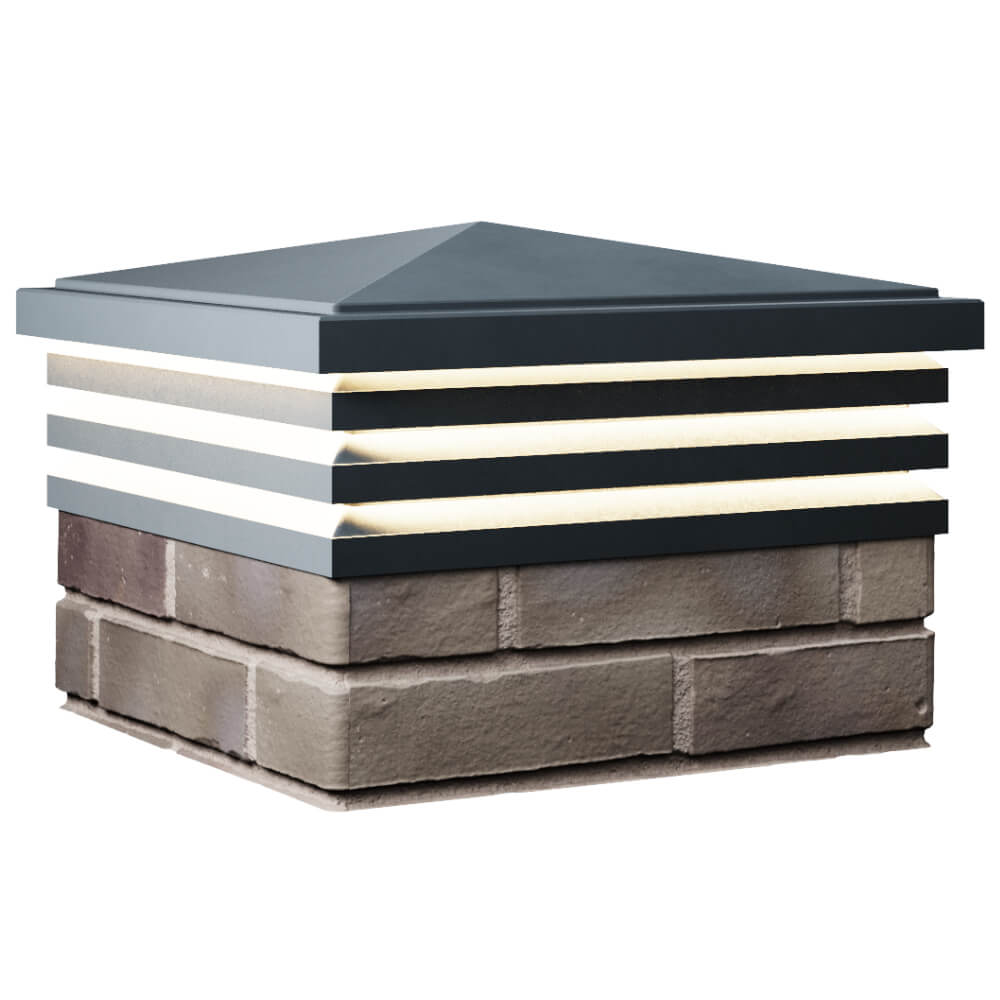 Колпак Zking Бона ХайТек Серый на столб 1.5х1.5 кирпича (385х385мм) с подсветкой в Бузулуке фото