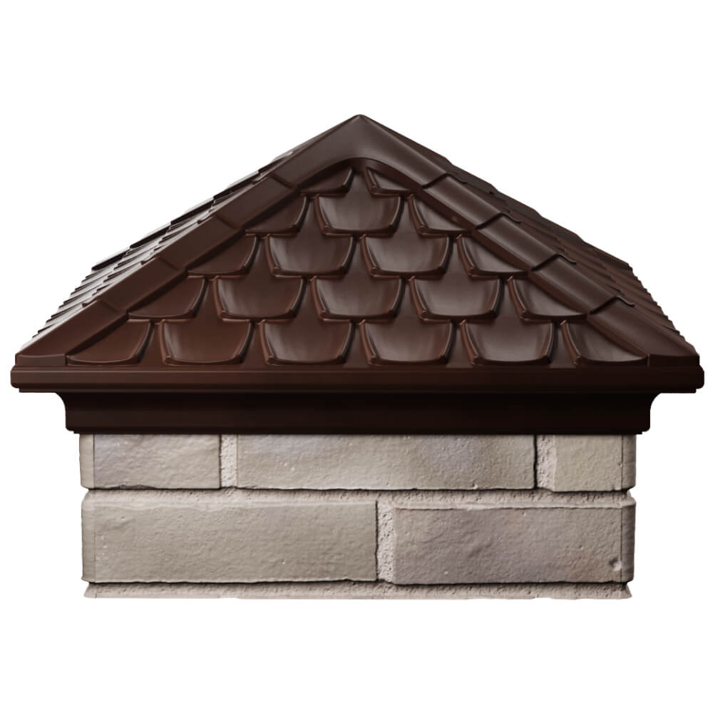 Колпак Zking Эльбрус Коричневый на столб 1.5х1.5 кирпича (385х385мм) Бузулук фото