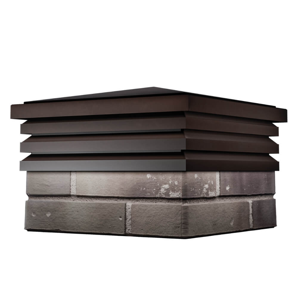 Колпак Zking Бона ХайТек Коричневый на столб 1.5х1.5 кирпича (385х385мм) в Бузулуке фото