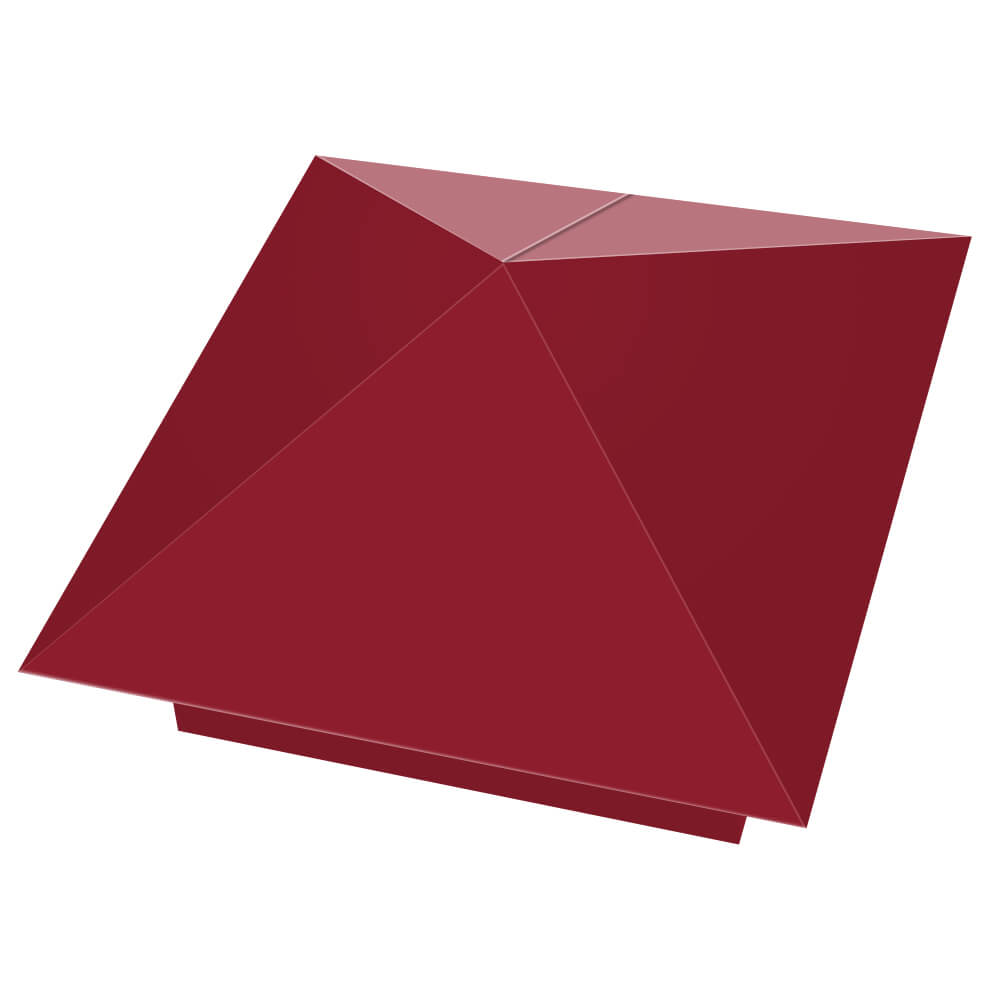 Колпак металлический 400х400мм RAL3003 Рубин заборный Бузулук фото