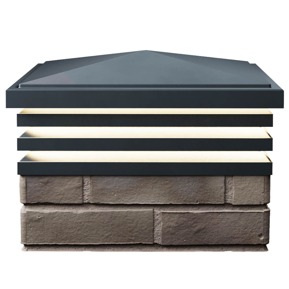 Колпак Zking Бона ХайТек Серый на столб 1.5х1.5 кирпича (385х385мм) с подсветкой в Бузулуке фото