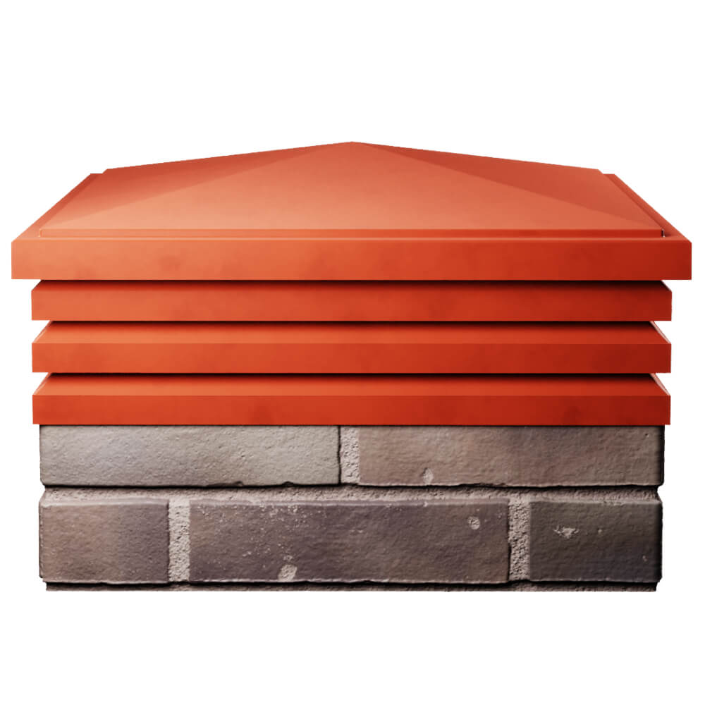 Колпак Zking Бона ХайТек Красный на столб 2х2 кирпича (513х513мм) Бузулук фото