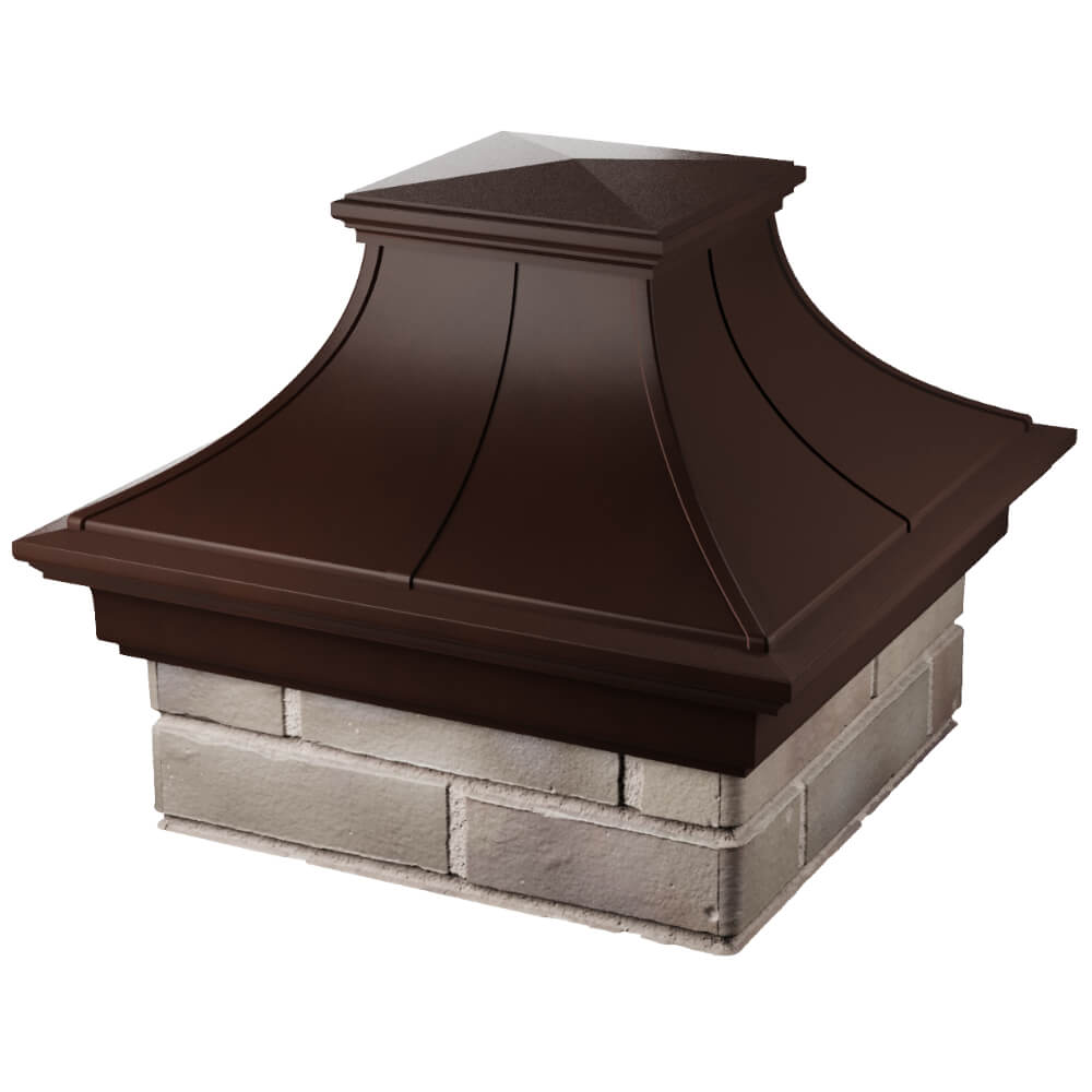 Колпак Zking Монблан Премиум Коричневый на столб 1.5х1.5 кирпича (385х385мм) в Бузулуке фото