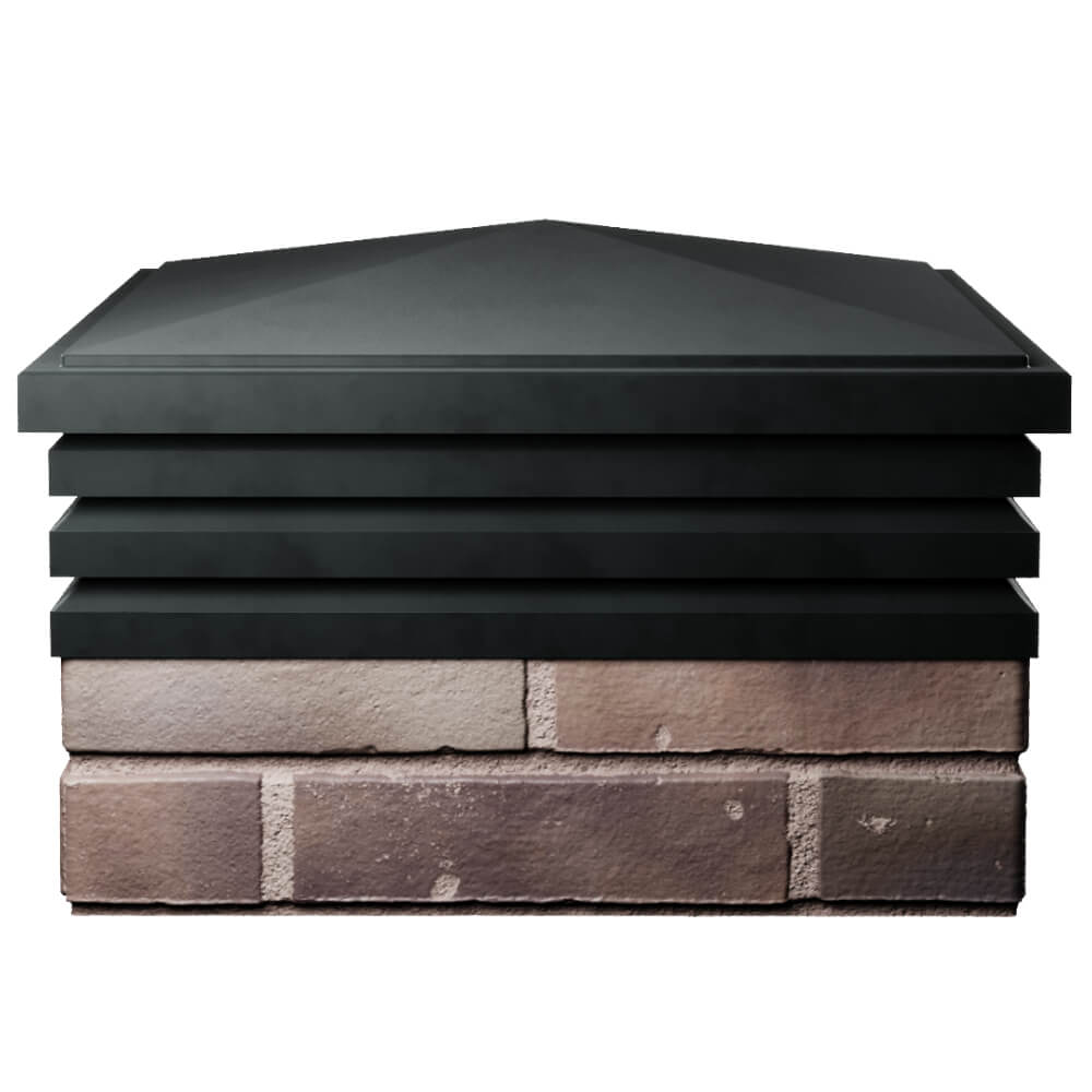 Колпак Zking Бона ХайТек Черный на столб 2х2 кирпича (513х513мм) Бузулук фото