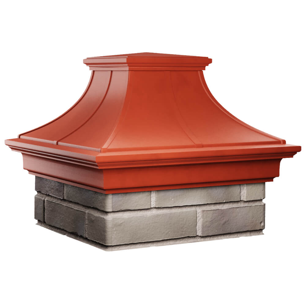 Колпак Zking Монблан Премиум Красный на столб 1.5х1.5 кирпича (385х385мм) в Бузулуке фото
