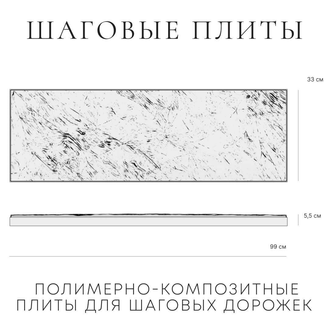 Шаговая плита STONE Графитовый Серый 990х330х55мм в Бузулуке фото