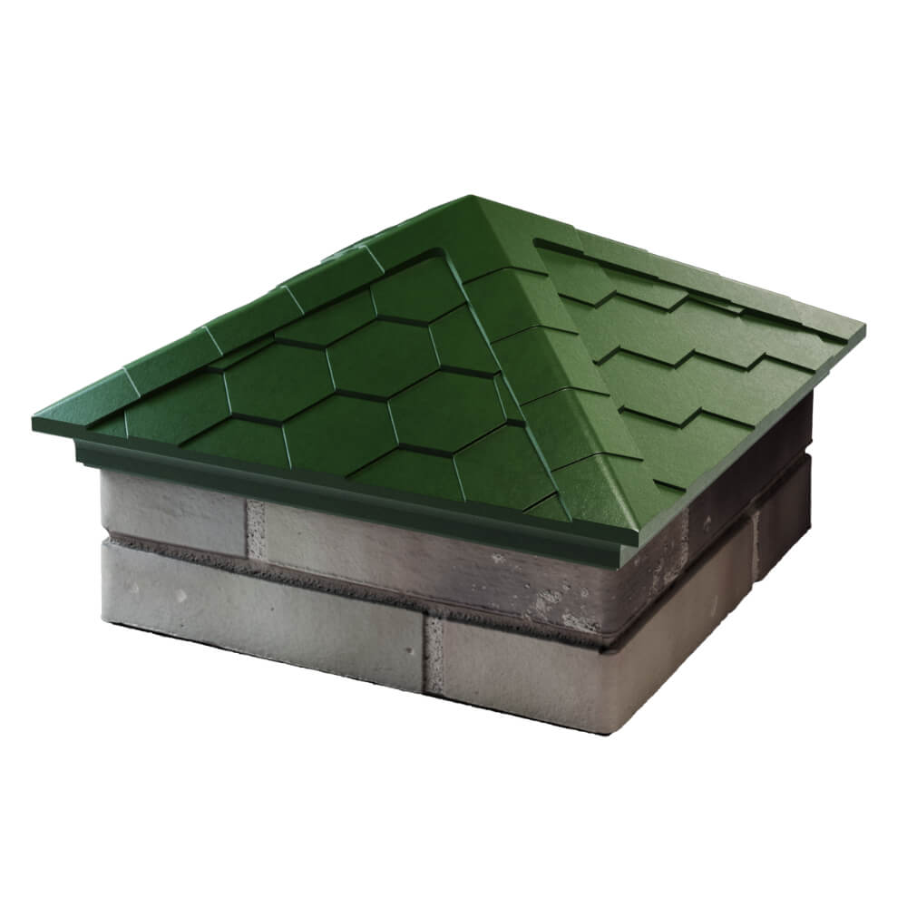 Колпак Zking Эверест Зеленый на столб 1.5х1.5 кирпича (390х390мм) в Бузулуке фото