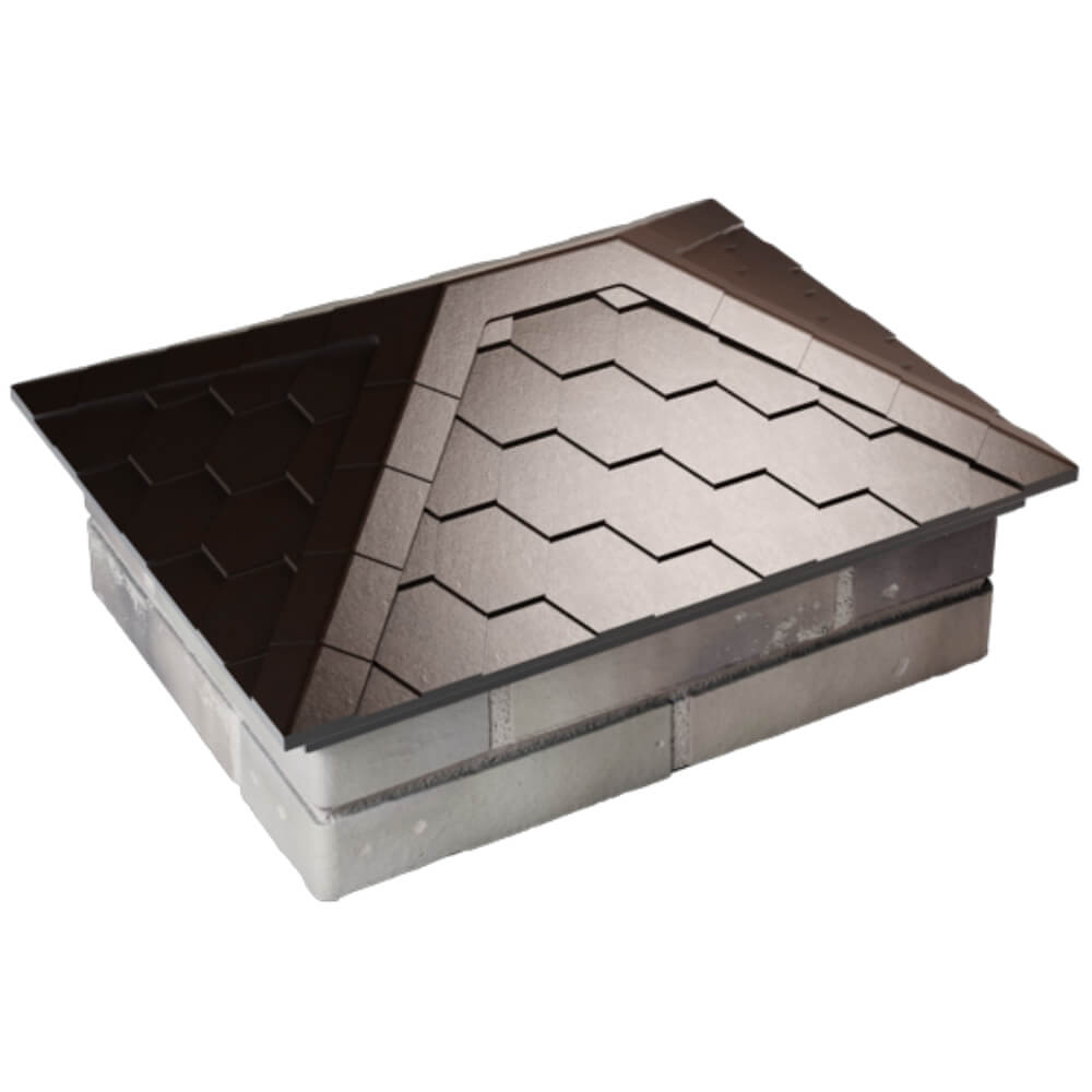 Колпак Zking Эверест Коричневый на столб 2х1.5 кирпича (520х390мм) Бузулук фото