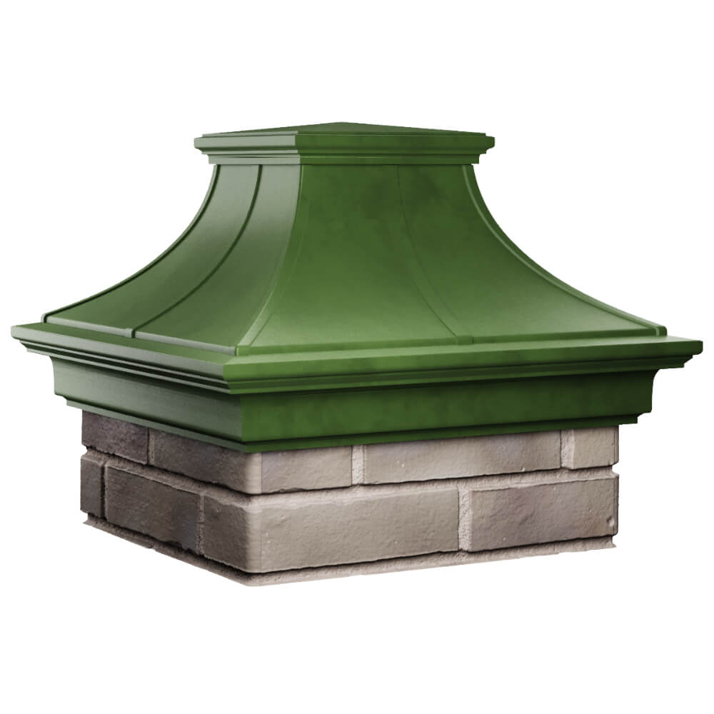 Колпак Zking Монблан Премиум Зеленый на столб 1.5х1.5 кирпича (385х385мм) в Бузулуке фото