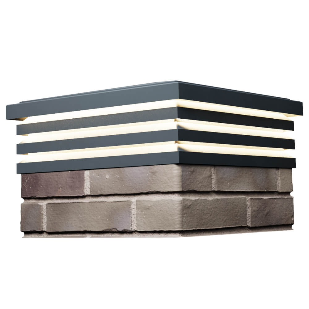 Колпак Zking Бона ХайТек Серый на столб 1.5х1.5 кирпича (385х385мм) с подсветкой в Бузулуке фото