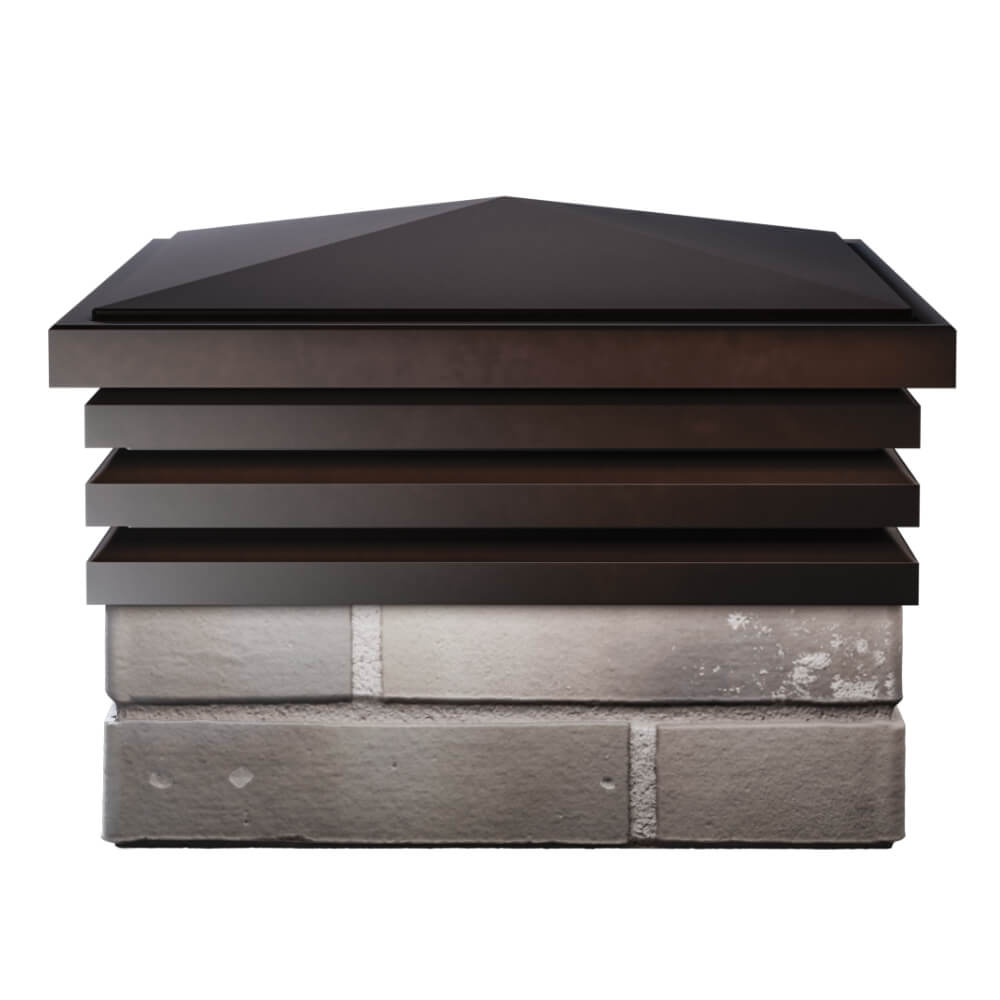 Колпак Zking Бона ХайТек Коричневый на столб 1.5х1.5 кирпича (385х385мм) Бузулук фото