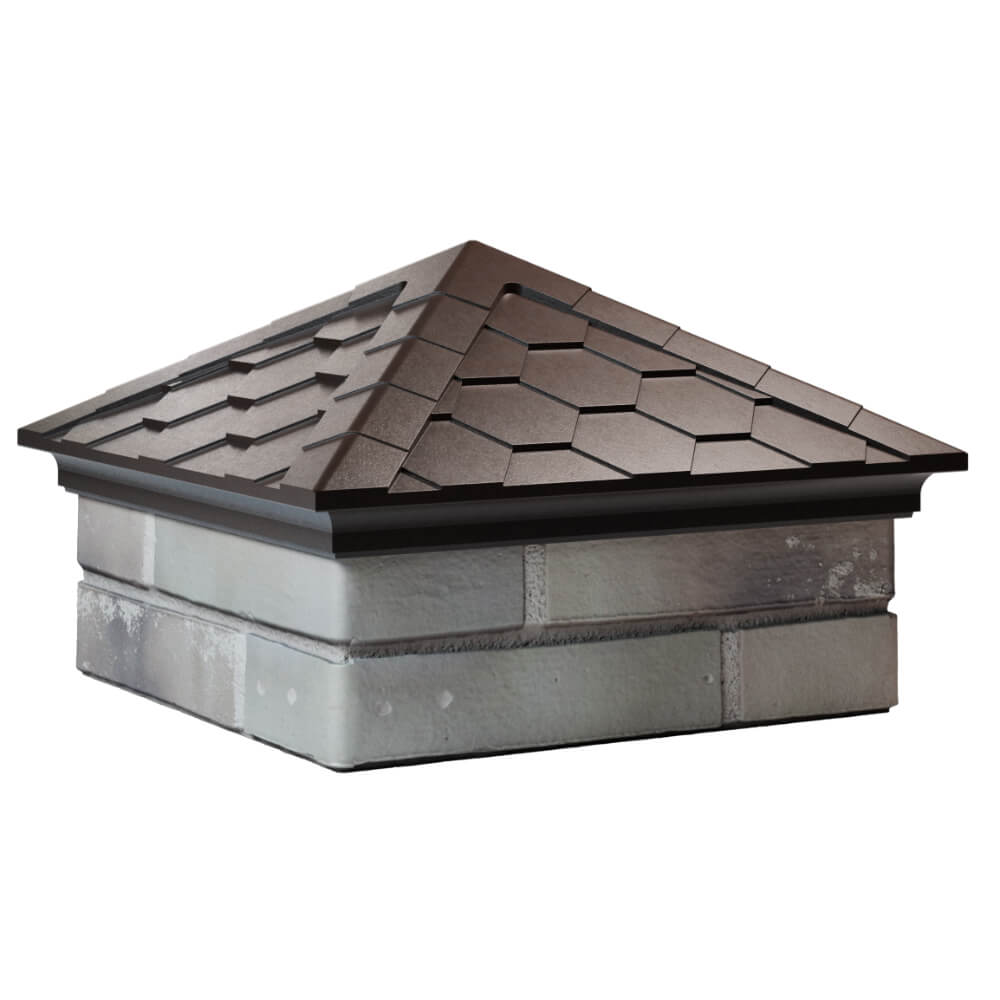 Колпак Zking Эверест Коричневый на столб 1.5х1.5 кирпича (390х390мм) в Бузулуке фото