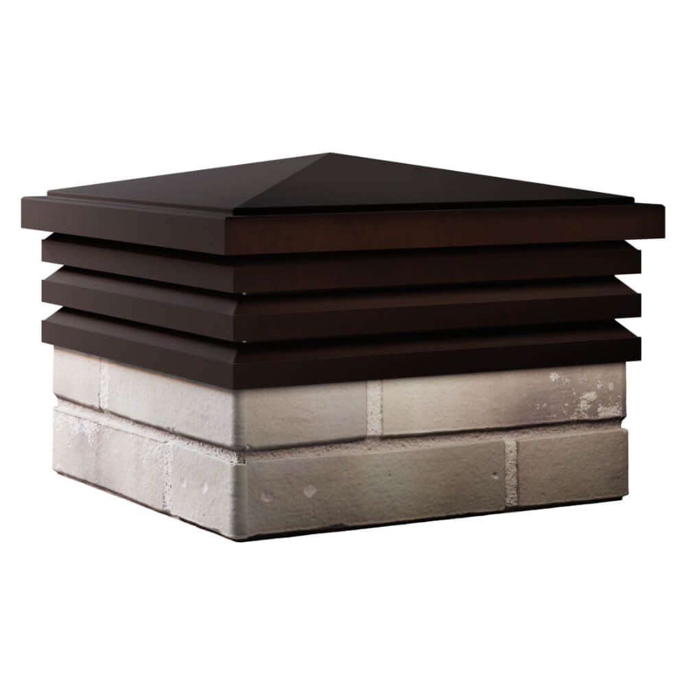 Колпак Zking Бона ХайТек Коричневый на столб 1.5х1.5 кирпича (385х385мм) в Бузулуке фото